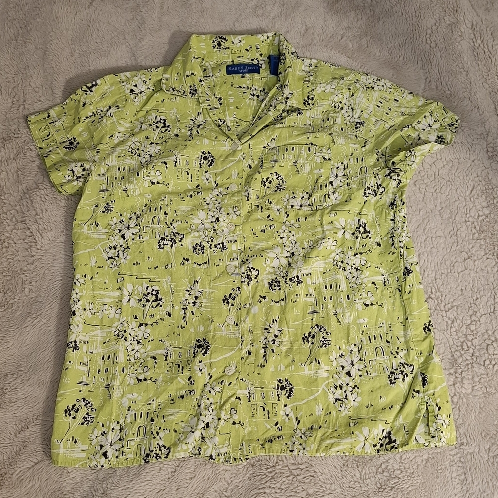 Banana Republic Green Short Sleeve Shirt